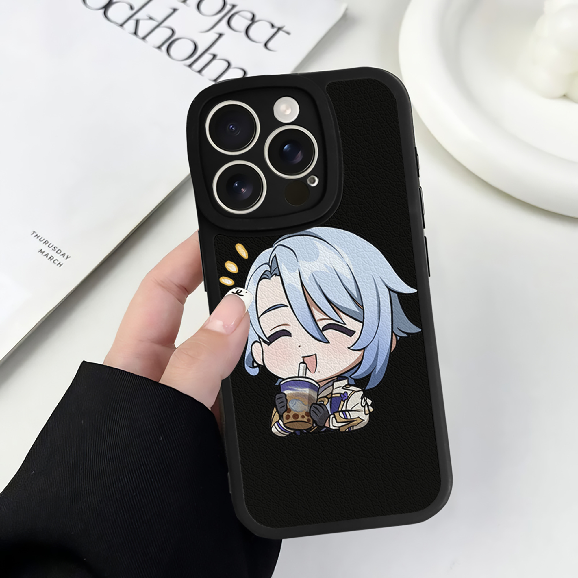 げんし神 神里綾人 かみさとあやと genshin Kamisato Ayato 【iPhone 16シリーズ対応】シリコンスマホケース（レザー調） 材質：シリコン